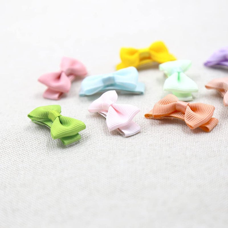 Tergy Baby Girls Snap Hair Clips Tiny Bow Non-Slip Hair Clips Mini Bow for Toddlers Newborn Toddler Infants (20PCS) - Image 4